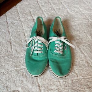 Vans Women's Canvas Sneakers in Teal with White Laces